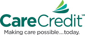 The image displays a logo with text that reads  CareCredit  accompanied by a tagline  Making care accessible today.